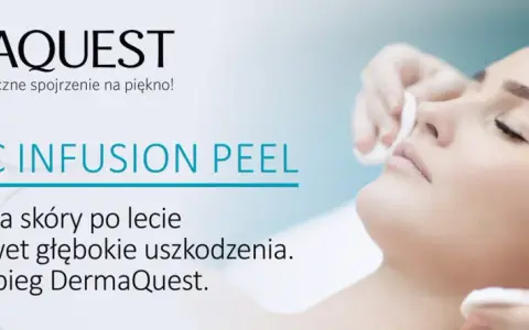 Kobieta przechodzi zabieg Retinol C Infusion Peel marki DermaQuest. Silna regeneracja skóry.